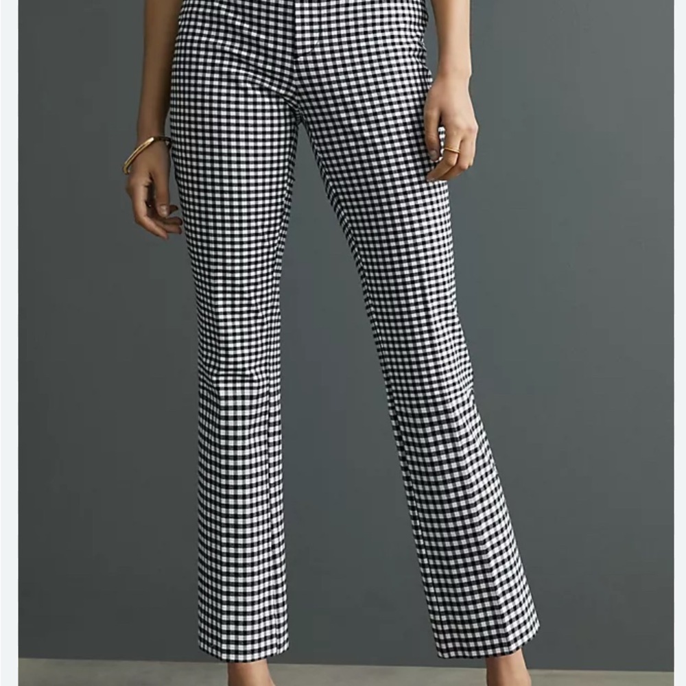 Anthropologie The Essential Slim Kick Pants Houndstooth Womens Size 6